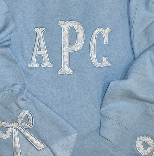 Monogrammed Sweatshirt with Side Bows